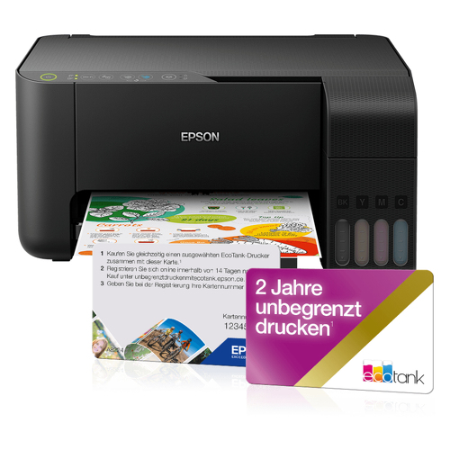 Epson EcoTank ET-2710, Jato de tinta, Impressão a cores, 5760 x 1440 DPI, A4, Impressão directa, Preto - Epson C11CG86403A1