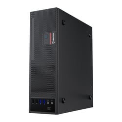 Unykach UK3006 Caixa MicroATX fina com fonte de alimentação de 150 W - Tamanho do disco suportado 2,5" - USB-A 2.0/3., USB-C e áudio - Ventoinha de 80 mm incluída - Cor preta - Unykach 303997