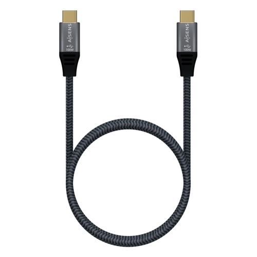 Aisens Cable USB 3.2 Gen2x2 Aluminio 20Gbps 8K@30Hz 5A 100W E-Mark, Tipo USB-C/M-USB-C/M - 1.0m - Color Gris - Aisens A107-0671