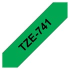 Brother TZe741 Cinta Laminada Generica de Etiquetas - Texto negro sobre fondo verde - Ancho 18mm x 8 metros - Genérico BR-TZE741