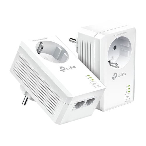 TP-LINK AV1000 2-PORT GIGABIT PASSTHROUGH POWERLINE STARTER KIT - TP-Link TL-PA7027P KIT