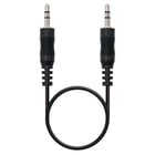 Cabo de áudio estéreo nano cabo jack 3,5 mm macho para jack 3,5 mm macho 0,30 m - cor preta - Nanocable 10.24.0100