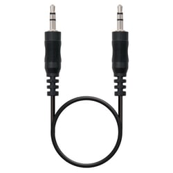 Cabo de áudio estéreo nano cabo jack 3,5 mm macho para jack 3,5 mm macho 0,30 m - cor preta - Nanocable 10.24.0100