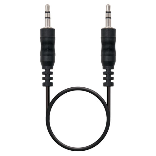 Cabo de áudio estéreo nano cabo jack 3,5 mm macho para jack 3,5 mm macho 0,30 m - cor preta - Nanocable 10.24.0100