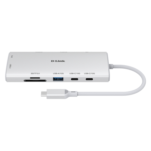 D-Link Hub USB-C 10 em 1 + Ranhura de SD/Microsd + RJ45 1GB - D-Link DUP-A01