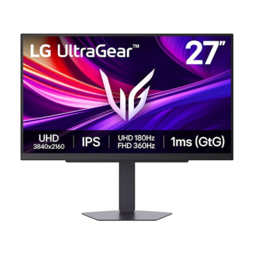 LG Monitor Ultragear IPS de 27", 16:9, UHD 4K, 1 ms, 180 Hz, HDMI, DP, USB, com função de rotação – 27G810A - LG 27G810A-B
