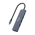 Concentrador multifuncional USB-C 5 em 1 Equipado com 3x USB 3.0, 1x HDMI 1x USB-C PD - Caixa de alumínio - Equip 133487
