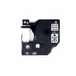 Fita de etiquetas genérica Dymo D1 45013 para impressora de etiquetas - Texto preto sobre fundo branco - Largura 12 mm x 7 metros - Substitui S0720530 - DYR-45013