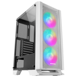 Caixa MARS GAMING MCC ATX CASE, 3X 12CM FRGB FAN, GLASS, FRONT MESH, WHITE - Mars Gaming MCCW