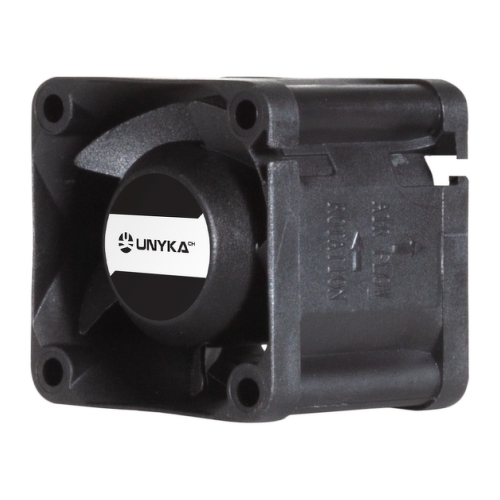 Ventoinha de 40 mm de esfera dupla para servidor Unykach - Velocidade máxima 6000rpm - Conector de 4 pinos com controlo de temperatura - Cor preta - Preto. 6000rpm - Conector de 4 pinos com controlo de temperatura - Cor Preta - Unykach 300632