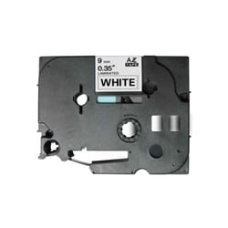 Fita laminada compatível com TZe-221. Texto preto sobre fundo branco. Largura: 9 mm. Comprimento: 8 m - TZe-221 (Compatível)