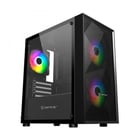 Caixa para jogos Unykach MIR B200 Micro ATX, Mini ITX - Lado de vidro temperado - 3,5", 2,5" - USB-A 2.0, 3.0 e áudio - 3 ventoinhas ARGB de 120 mm instaladas - Arrefecimento por líquido - Suporte para arrefecimento por líquido - Unykach 288527