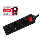 NAPOFIX EXTENSAO ELETRICA 3 TOMADAS 1.5M 3680W 16A 250V PRETO - Napofix EXT3INT/15P