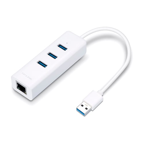TP-Link UE330 Hub USB 3.0 de 3 portas e adaptador Gigabit Ethernet - TP-Link UE330
