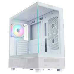 Abysm Danube Sava H400 White Tower Case ATX, ITX, Micro ATX - Vidro temperado lateral e frontal - 3,5" e 2,5" - USB-A, USB-C e áudio - 1 janela ARGB instalada - Suporta refrigeração líquida - Abysm 265827