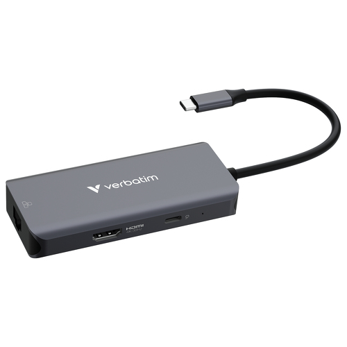 VERBATIM DOCK 4K USB-C 1xHDMI 1xRJ45 1xUSB-C PD 3xUSB-A 3.2 PD100W - Verbatim 32157