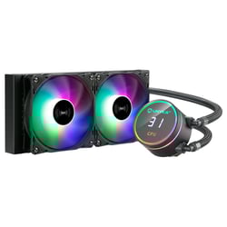 Kit de arrefecimento líquido Unykach Aquastorm 240 - 2 ventoinhas de 120 mm - Iluminação RGB - Indicação da temperatura da CPU - Tubo de 335 mm - Unykach UK352101