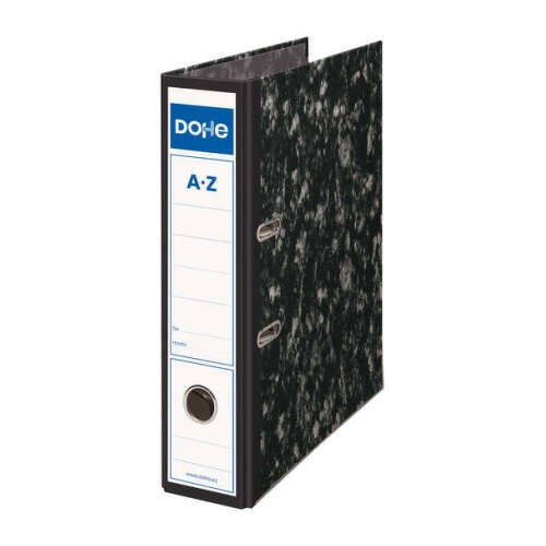 Dohe Archinovo Arquivo de alavanca com dobragem - Cartolina - Formato fólio - Lombada larga - Protectores de canto metálicos - Cor Preto Marmoreado - Dohe 09120