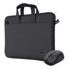 Mala para portátil de 16" ecológica + Rato sem fios silencioso - Design em material reciclado - Compacta e totalmente sem fios - Trust 250662