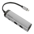 VERBATIM DOCK USB-C 2xUSB3 1xHDMI 1XUSB-C PD 100W ALUMINIO - Verbatim 48140