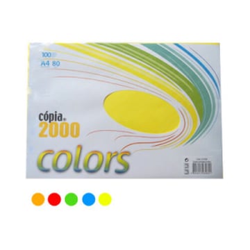 Papel Fotocopia 5 Cores Intensas A4 080gr 5x20=100Fls (Amarelo Azul Verde Vermelho Laranja) - Outras 1801112