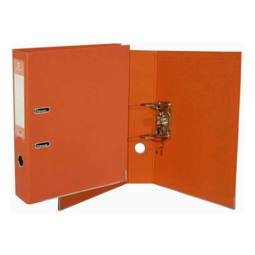 Bismark A-Z PVC A4 A4 Lombada 75mm - Resistente - Porta-cartões na lombada - Caixas de cartão metálicas na extremidade inferior - Mecanismo de alavanca - Cor de laranja - Bismark 314189