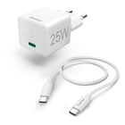 Carregador USB-C PD 25W Rápido Cabo 1,5m Branco - Hama HAM201624