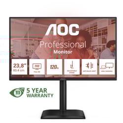 AOC MONITOR IPS 24" (23.8) FHD 120HZ HDMI DP USB-C COLUNAS HAS PIVOT 24E4CV - AOC 24E4CV
