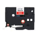 Fita de etiquetas laminadas genéricas Brother TZe435 - Texto branco sobre fundo vermelho - Largura 12 mm x 8 metros - BR-TZE435