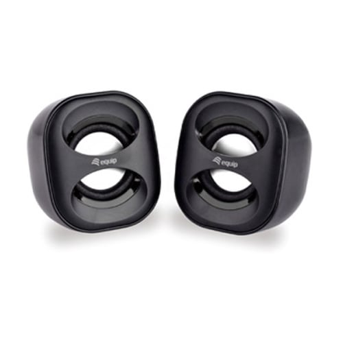 Equip Life Mini Colunas USB 2.0 6W - Conector Jack 3.5mm - Cabo de Controlo - Cor Preto - Equip 245330