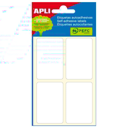 Apli Mini Etiquetas para Sacos Branco 34.0 x 53.0mm 6 Folhas - APLI 207496