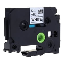 Fita laminada compatível com TZe-241. Texto preto sobre fundo branco. Largura: 18 mm. Comprimento: 8 m - TZe-241C (Compatível)