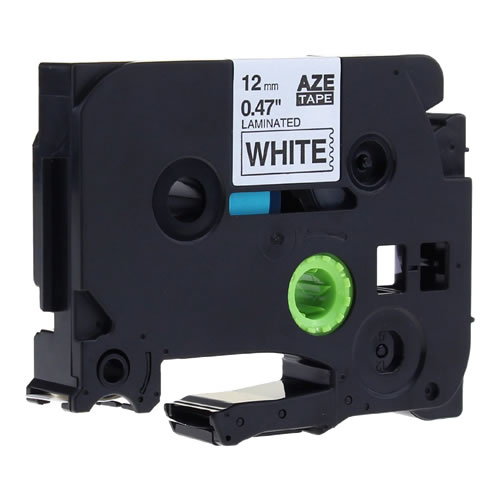 Fita laminada compatível com TZe-241. Texto preto sobre fundo branco. Largura: 18 mm. Comprimento: 8 m - TZe-241C (Compatível)