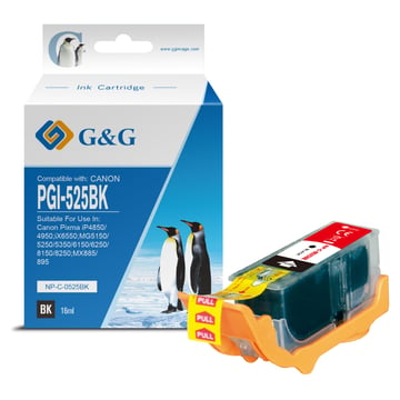G&G Canon PGI525 Preto Cartucho de Tinta Compatível, 16 ml - Tinteiro Compatível 4529B001