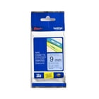 Fita laminada. Texto preto sobre fundo azul. Largura: 9 mm. Comprimento: 8 m - Brother TZe521