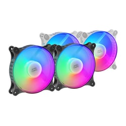 MARS GAMING VENTOINHA MFDUO 12CM 2XFAN KIT FRGB ULTRA SILENT BLACK - Mars Gaming MFDUO
