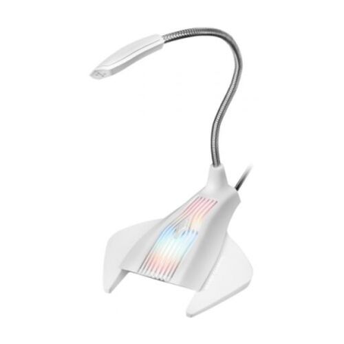 Microfone de mesa Mars Gaming MMiC com colar flexível USB - Iluminação RGB - Botão Mudo - Cabo de 1,50 m - Mars Gaming MMICW