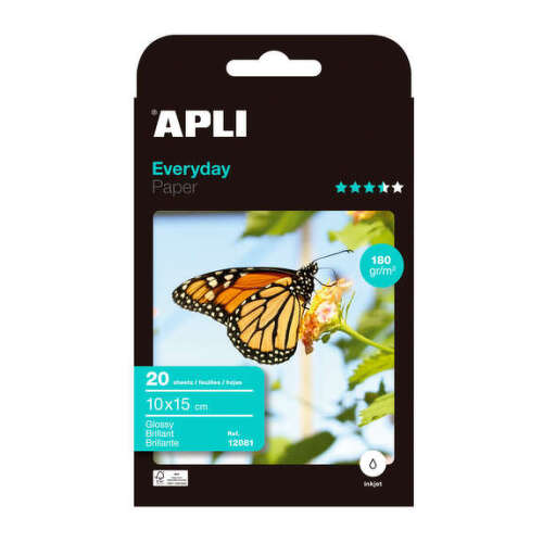 Apli Papel Fotografico Everyday 10 x 15 cm 180g 20 Hojas - APLI 12081
