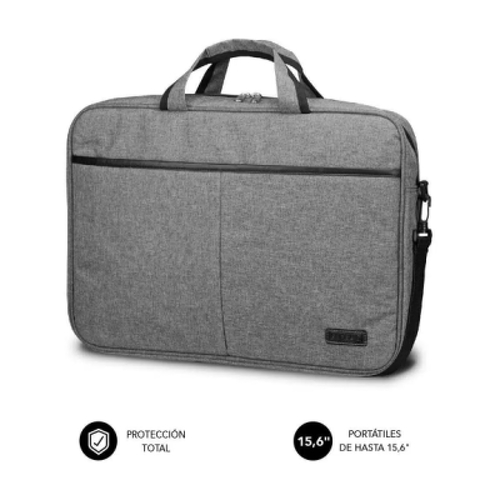 Mala para computador portátil Subblim Elite 15,6" - Em poliéster Oxford - Fecho de correr duplo - Cor cinzenta - Subblim SUB-LB-3ELB010