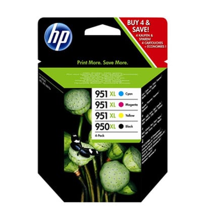 HP 950XL High Yield Black/951XL High Yield Cyan/Magenta/Yellow 4-pack Original Ink Cartridges tinteiro 4 unidade(s) Rendimento alto (XL) Preto, Ciano, Magenta, Amarelo - C2P43AE