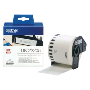 Fita contínua de papel térmico (branca). Largura: 62 mm. Comprimento: 30,48 m - Brother DK22205
