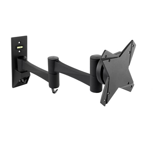 Tooq Suporte de parede com braço articulado para TV 13"-27" - Gira e inclina - Gestão de cabos - Peso máximo 15kg - VESA 100x100mm - Preto - Tooq 142924