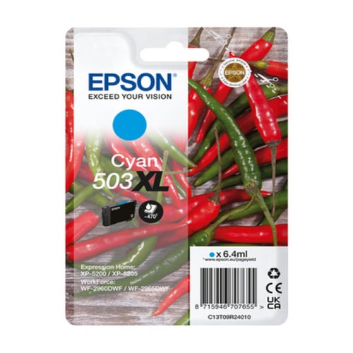 EPSON TINTEIRO AZUL 503XL XP5200/05/WF2960/65 - Epson C13T09R24020