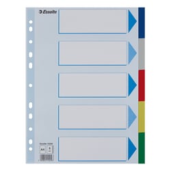 Separadores A4 Polipropileno Cores Sortidas 5 Pestanas - Esselte 1721085