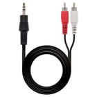 Cabo de áudio estéreo nano cabo jack 3,5 mm macho para 2x RCA macho 3 m - cor preta - Nanocable 10.24.0303