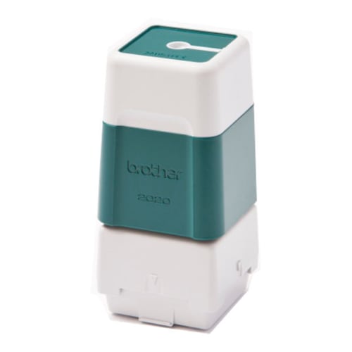 Suporte de carimbos verde. 6 carimbos de 20 x 20 mm - Brother PR2020G6P