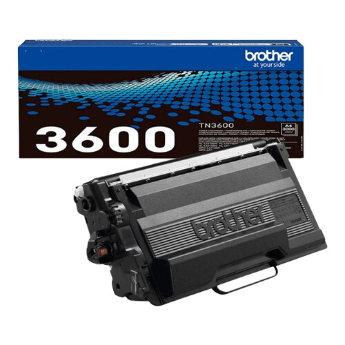 Toner preto. Duração estimada: 3.000 páginas segundo ISO/IEC 19752 - Brother TN3600