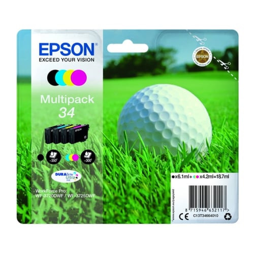 EPSON TINTEIRO PACK 4 CORES 34 PRO WF-3725DWF/WF-3720DWF - Epson C13T34664020
