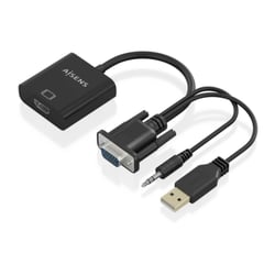 Cabo conversor SVGA+Áudio para HDMI da Aisens - SVGA/M+Jack 3.5/M+USB-A/M-HDMI A/H - 20cm - Cor preta - Aisens 294262