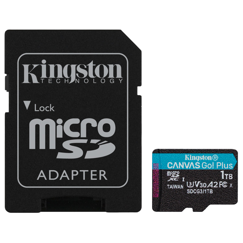 MicroSD Kingston Canvas Go Plus 1TB class10 UHS-I U3 V30 A2(170MB/s-90MB/s) - Kingston SDCG3/1TB